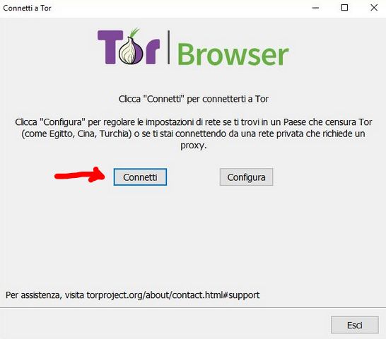 Connessioe alla rete TOR