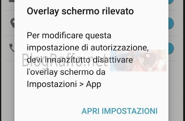 Disattivare Overlay schermo android