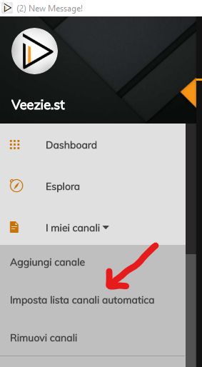 Veezie - impostare lista canali automatica