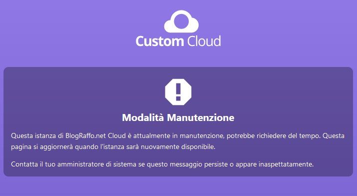 NextCloud Modalità manutenzione come disattivare