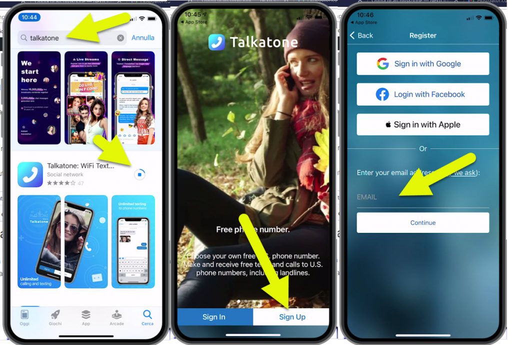 Talkatone installazione e iscrizione