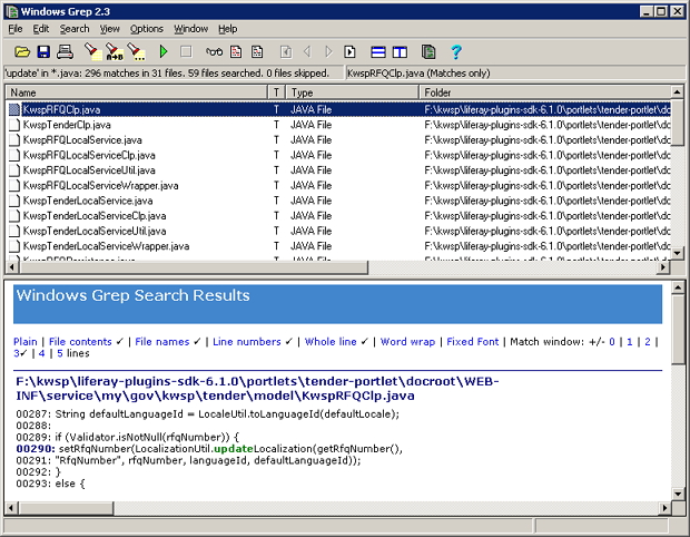 grep per windows wingrep