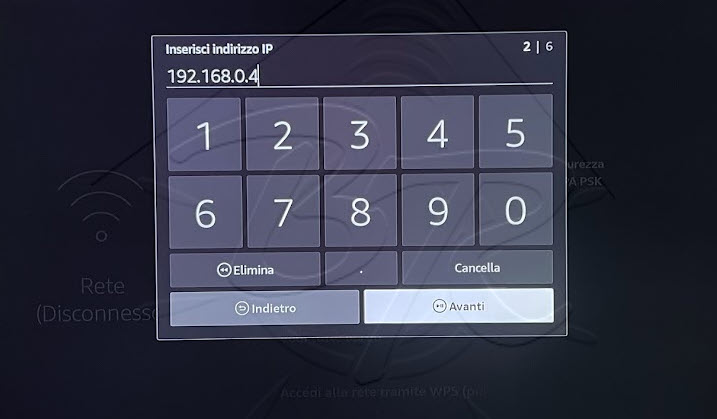 Fire TV Impostazioni - rete- avanzate- ip