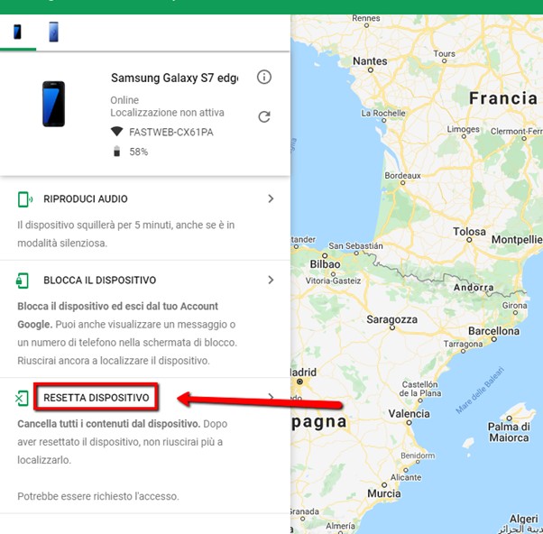 localizzare smartphone samsung