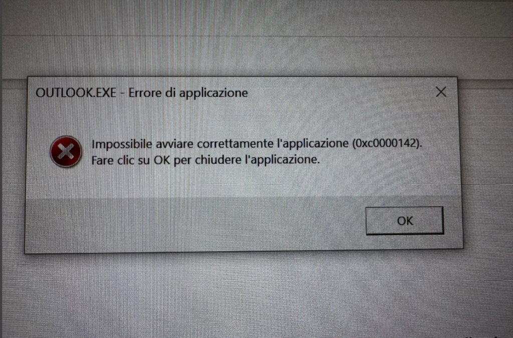 outlook errore 142