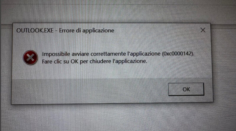 outlook errore 142