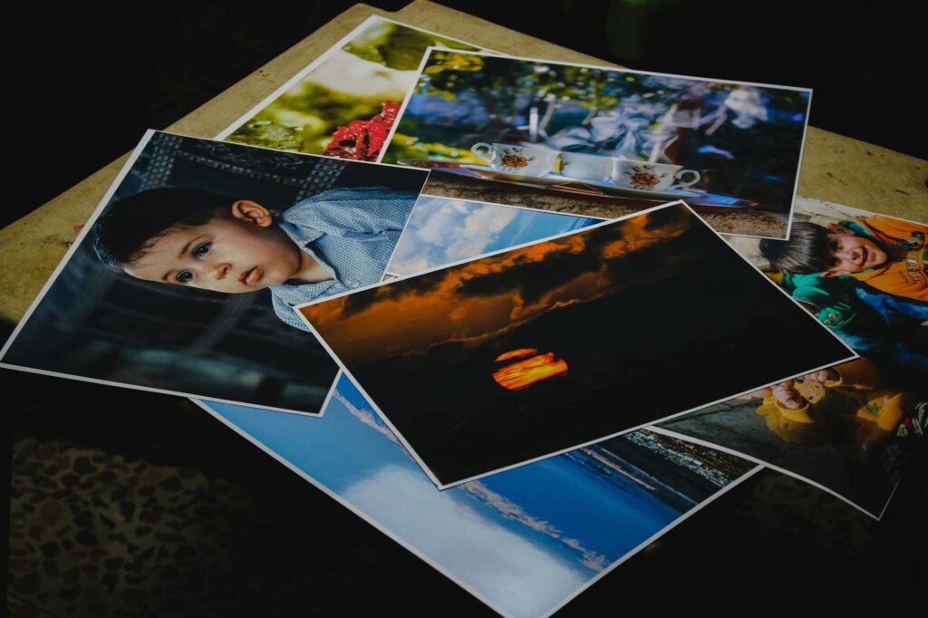 close up shot of printed photos