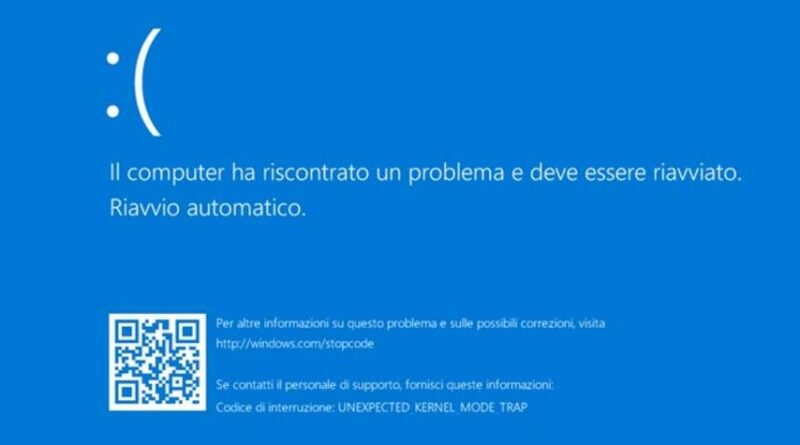 schermo-blu blue screen of death