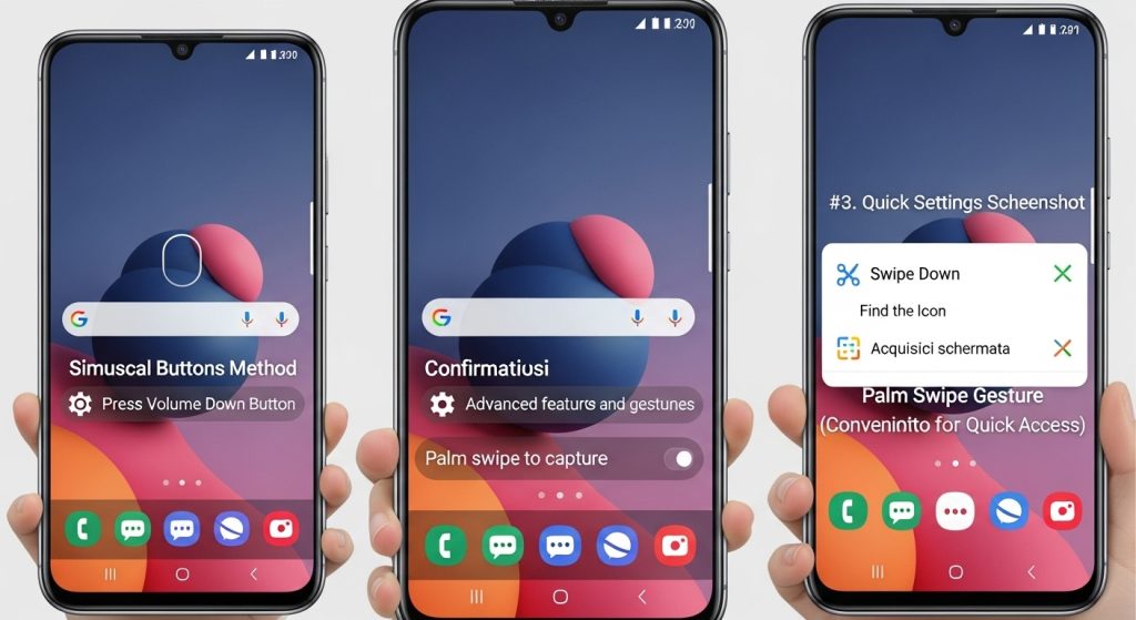 screenshot cattura schermo Samsung A56
