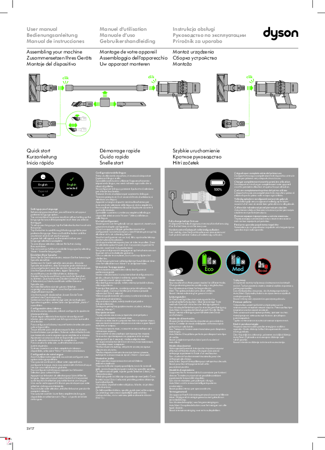 Dyson V11 ABSOLUTE - Manuale uso - Istruzioni uso e manutenzione - spie - download scarica.pdf