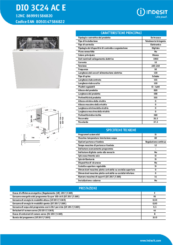 INDESIT DIO 3C24 AC E Lavastoviglie scheda tecnica.pdf
